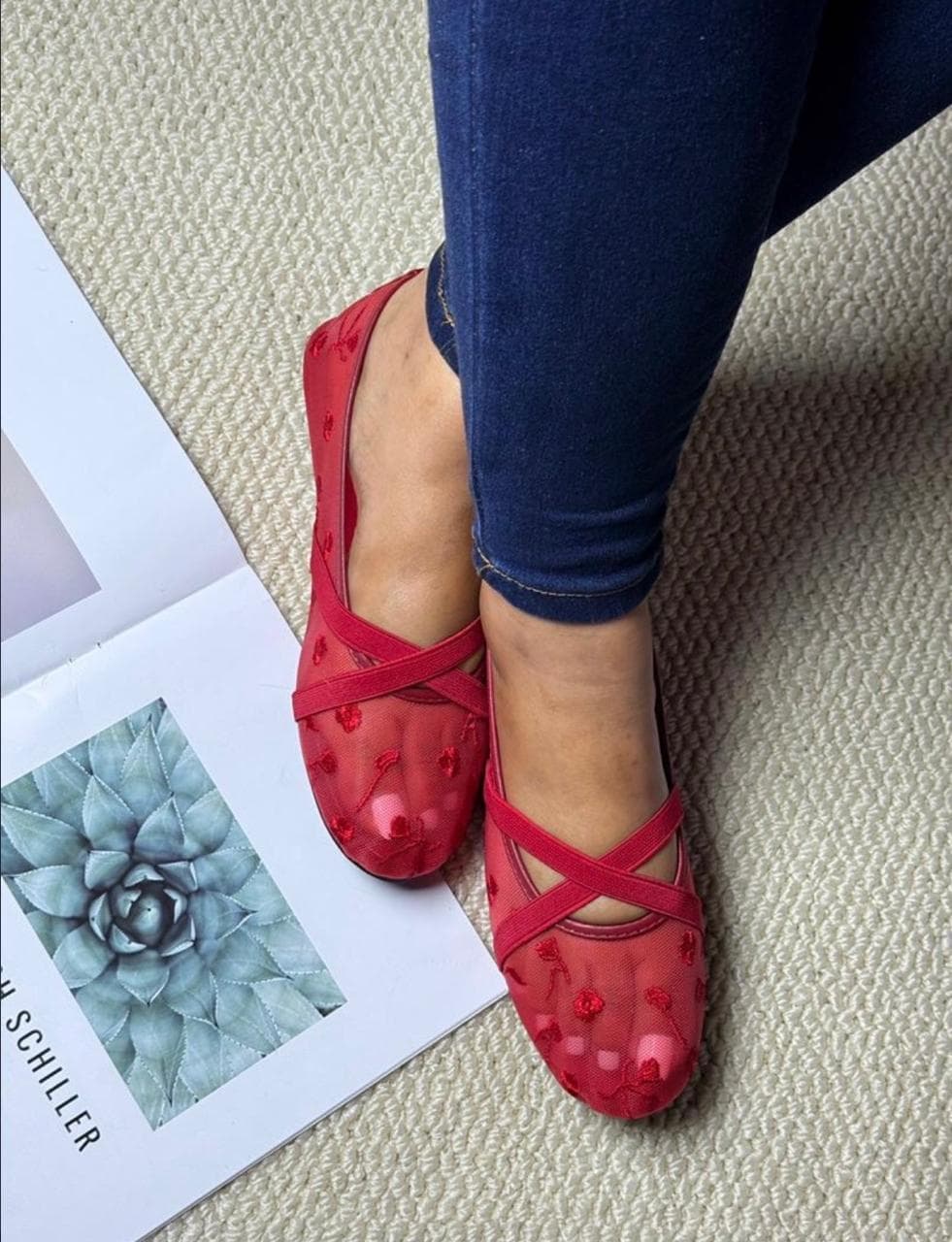 Zara Flower Embroidered Ballerina Flats (BIG FITTING) photo 1